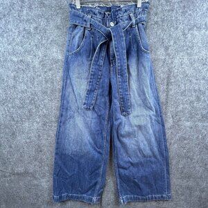 Hudson Jeans Womens 24 Wide Leg Paper Bag Belted Baggy Denim Trouser Dancehall